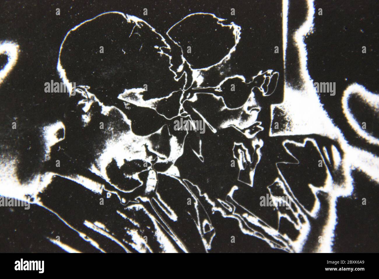 Fine 1970s vintage black and white photography of a man in a dream like ...
