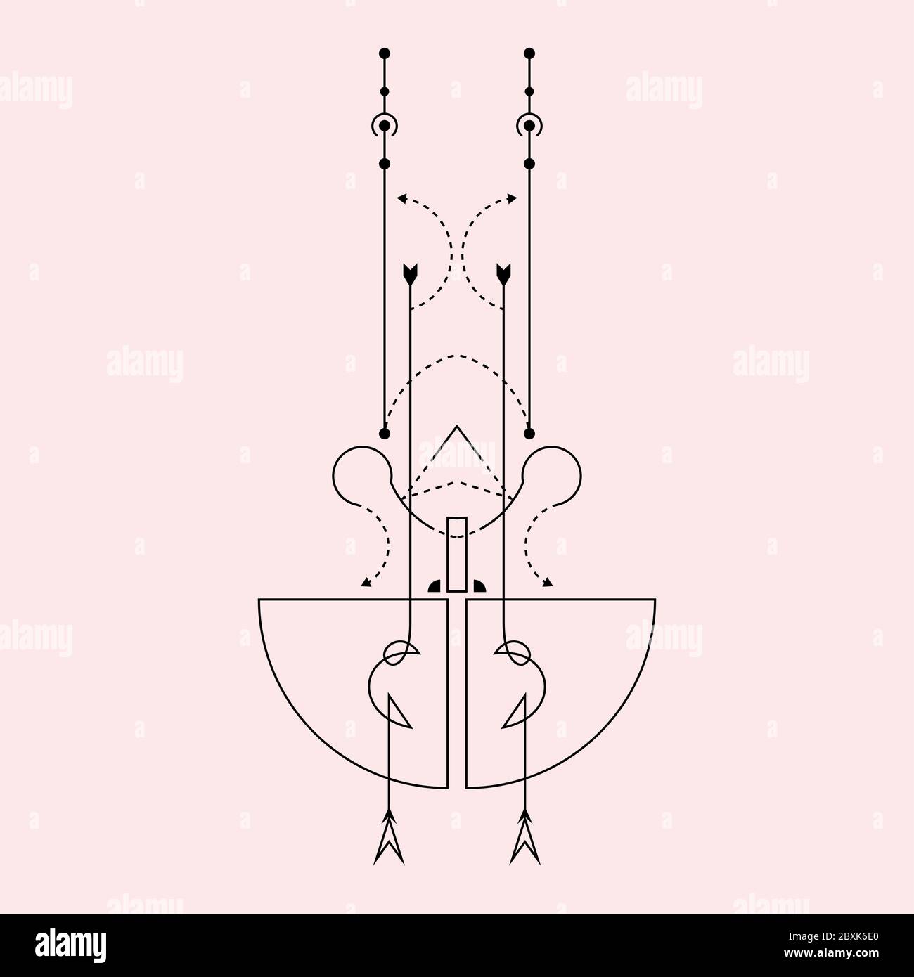 Line Dot Tattoo Vector Art Stock Vector