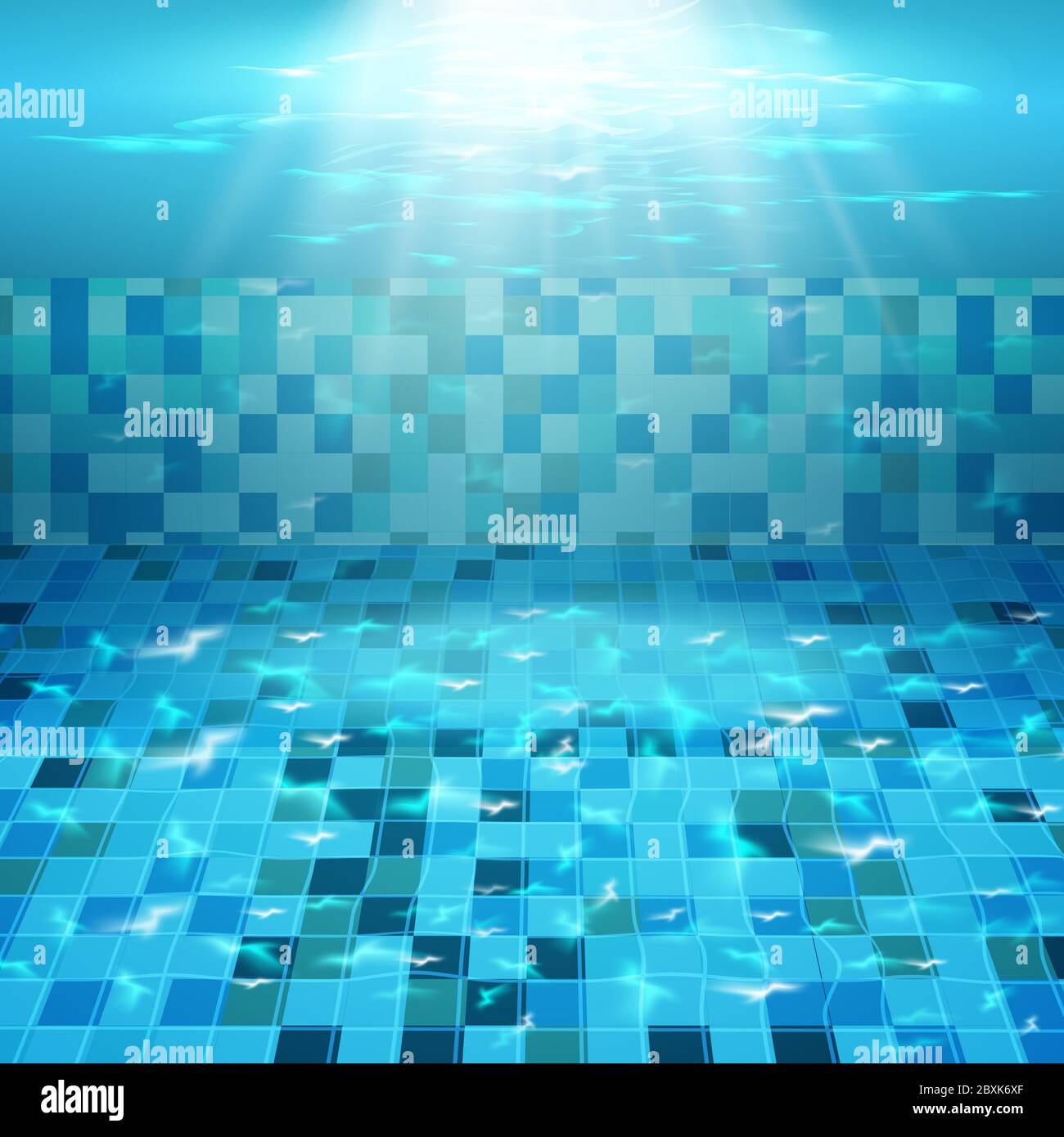 Swimming pool with blue water, ripples and highlights Stock Vector ...