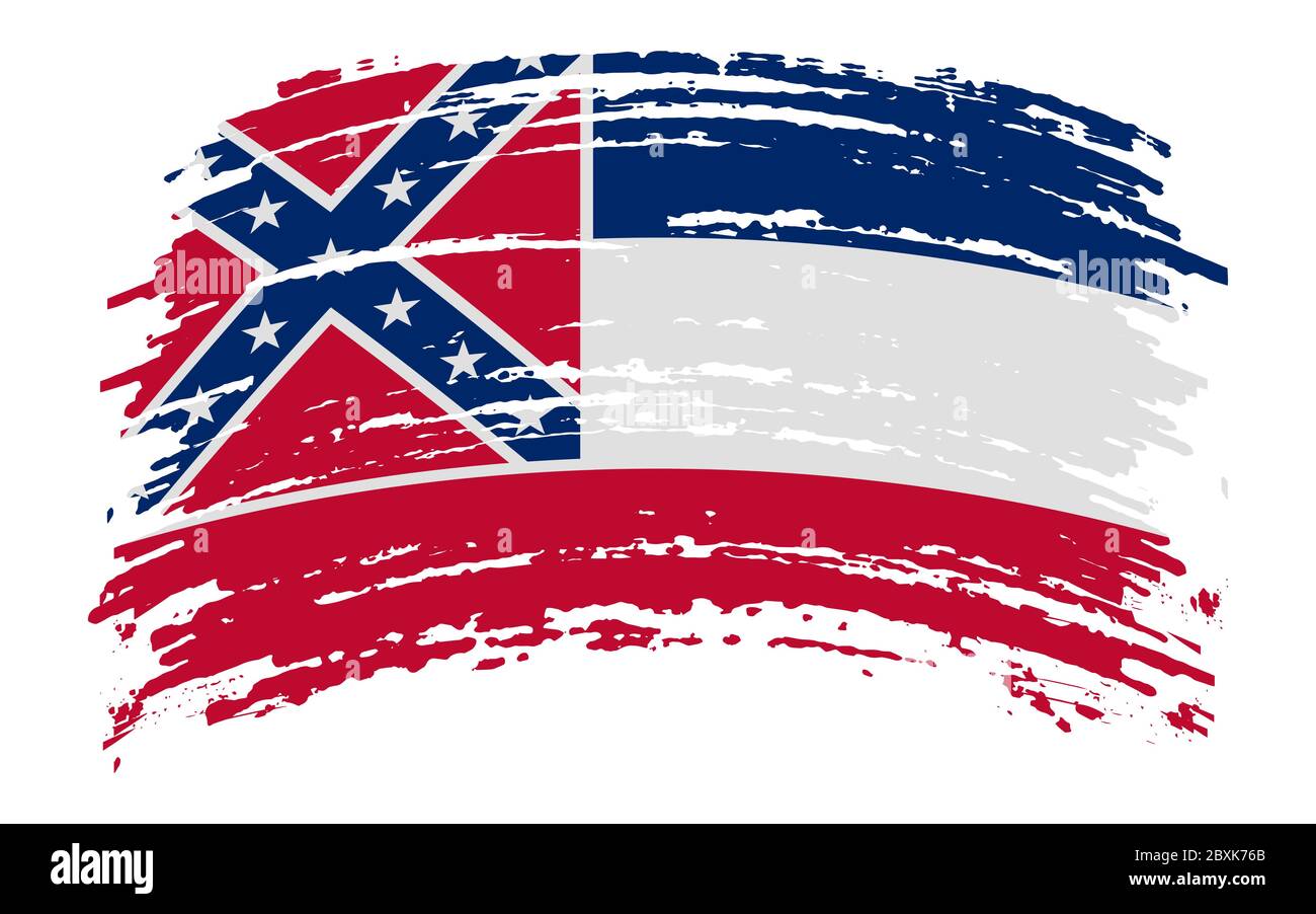 Mississippi US flag in grunge brush stroke, vector image Stock Vector ...