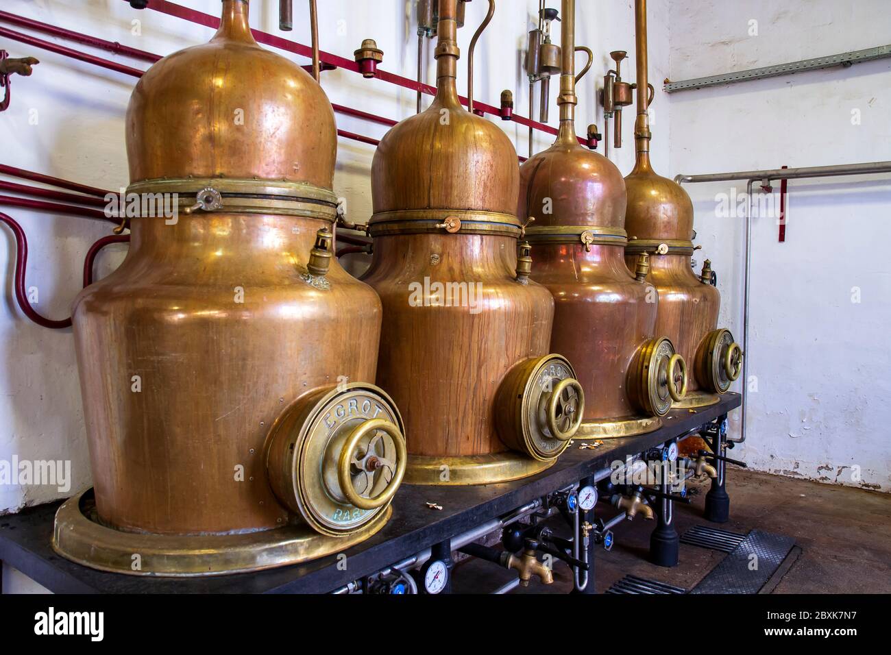 Old boilers in a distillery Stock Photo Alamy