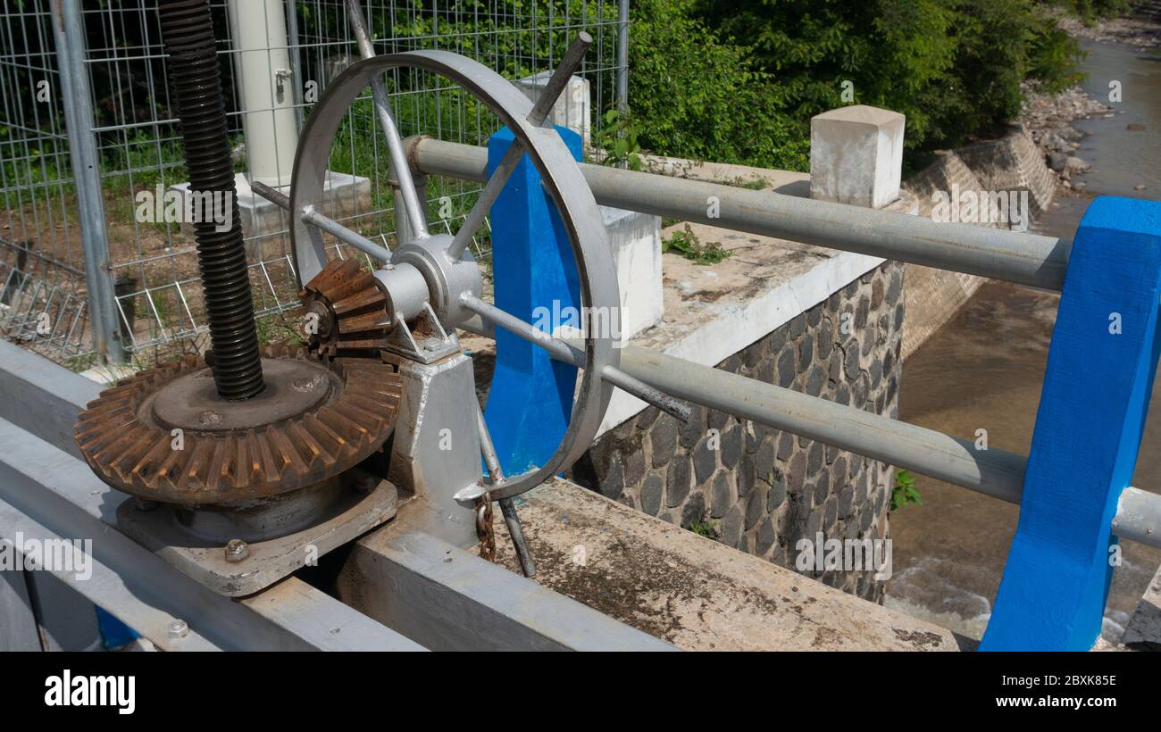 The Surface Of A Gear Wheel In A Dam's Water Discharge Regulator 