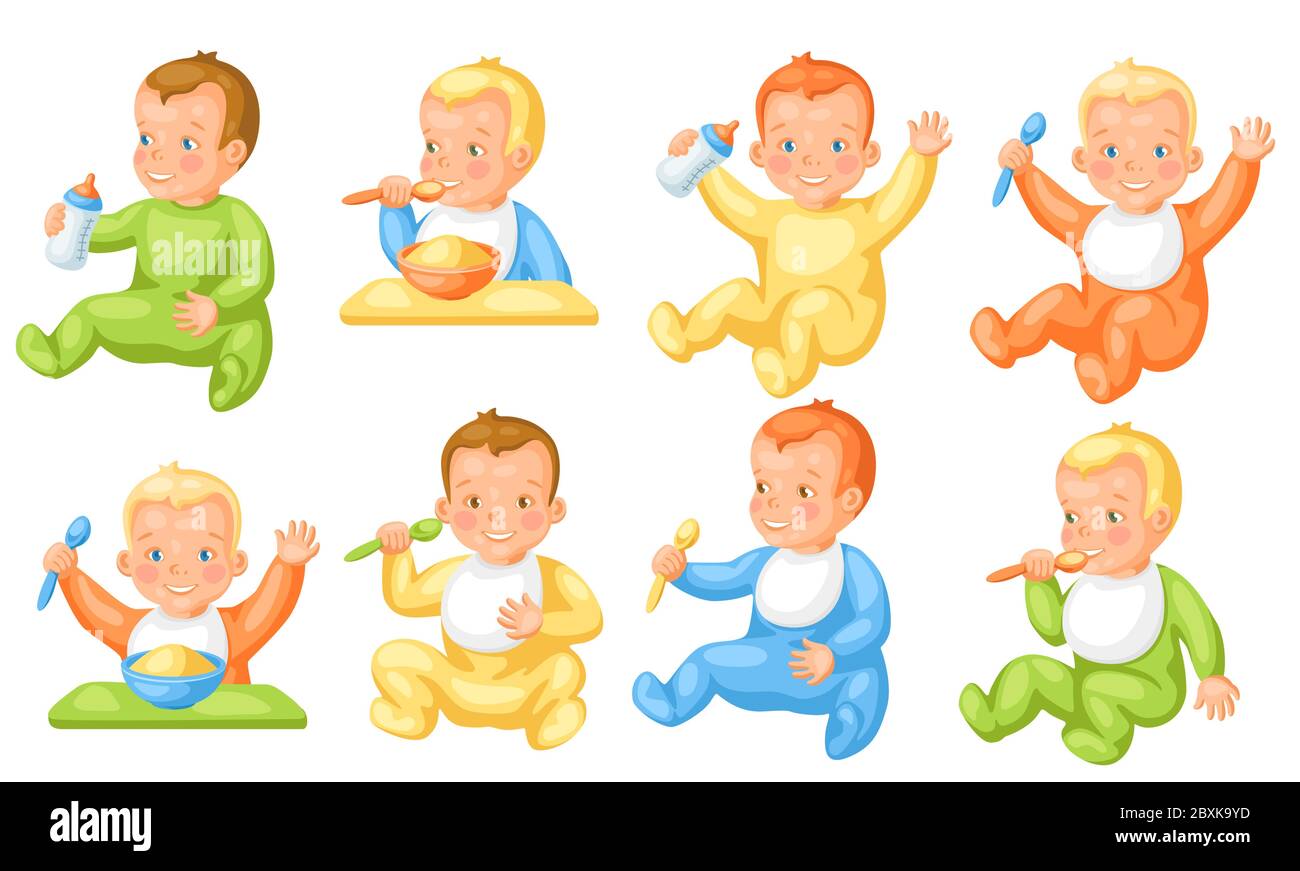 Set of cute little babies Stock Vector Image & Art - Alamy