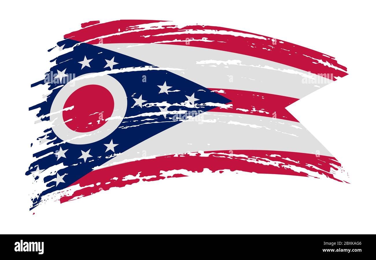 Ohio US flag in grunge brush stroke, vector image Stock Vector Image ...