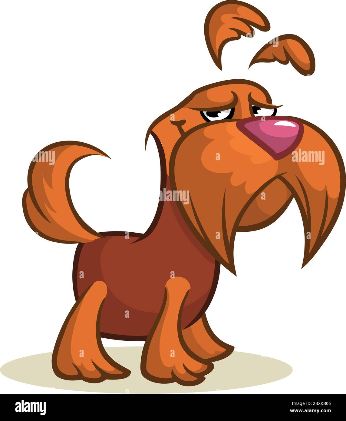 Pretty and funny scottish terrier dog cartoon illustration Stock Vector