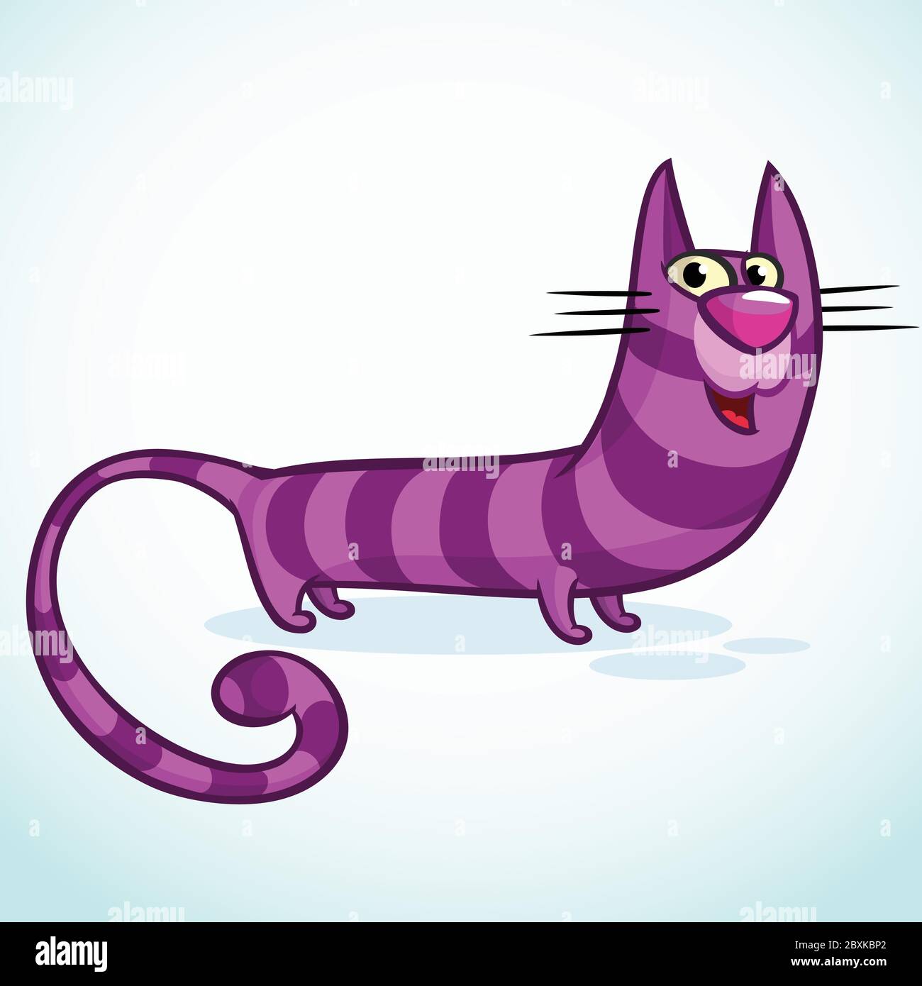pics Fat Purple Cat Cartoon https www alamy com vector illustration of a cute smiling purple fat cat fat striped cat walking proudly image360614746 html
