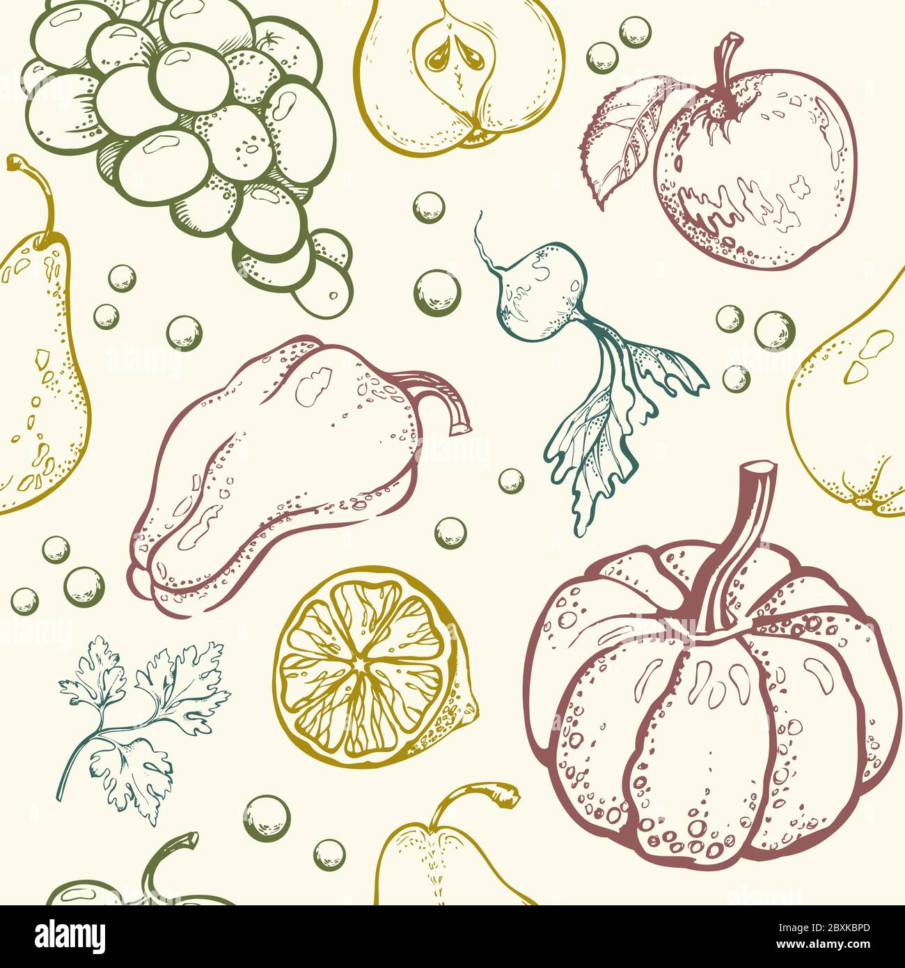 Vegetables and fruits seamless pattern Stock Vector Image & Art - Alamy