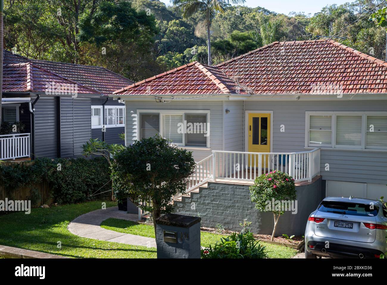Traditional Australian home, in AVALON Beach a coastal suburb of Sydney, modernised single storey home house,Australia Stock Photo