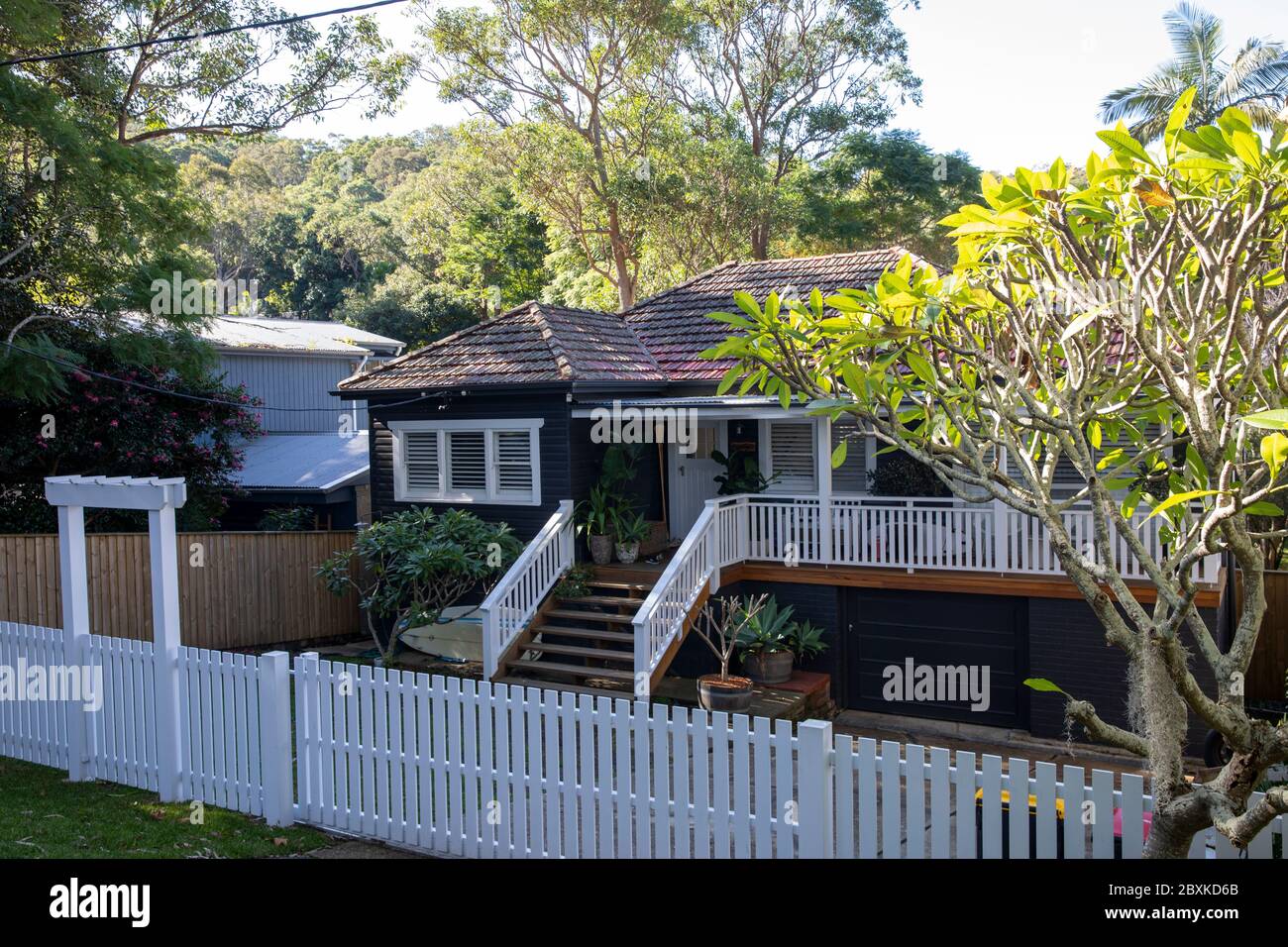 Australian coastal bungalow in Avalon beach Sydney , traditional single storey cottage property,Australia Stock Photo