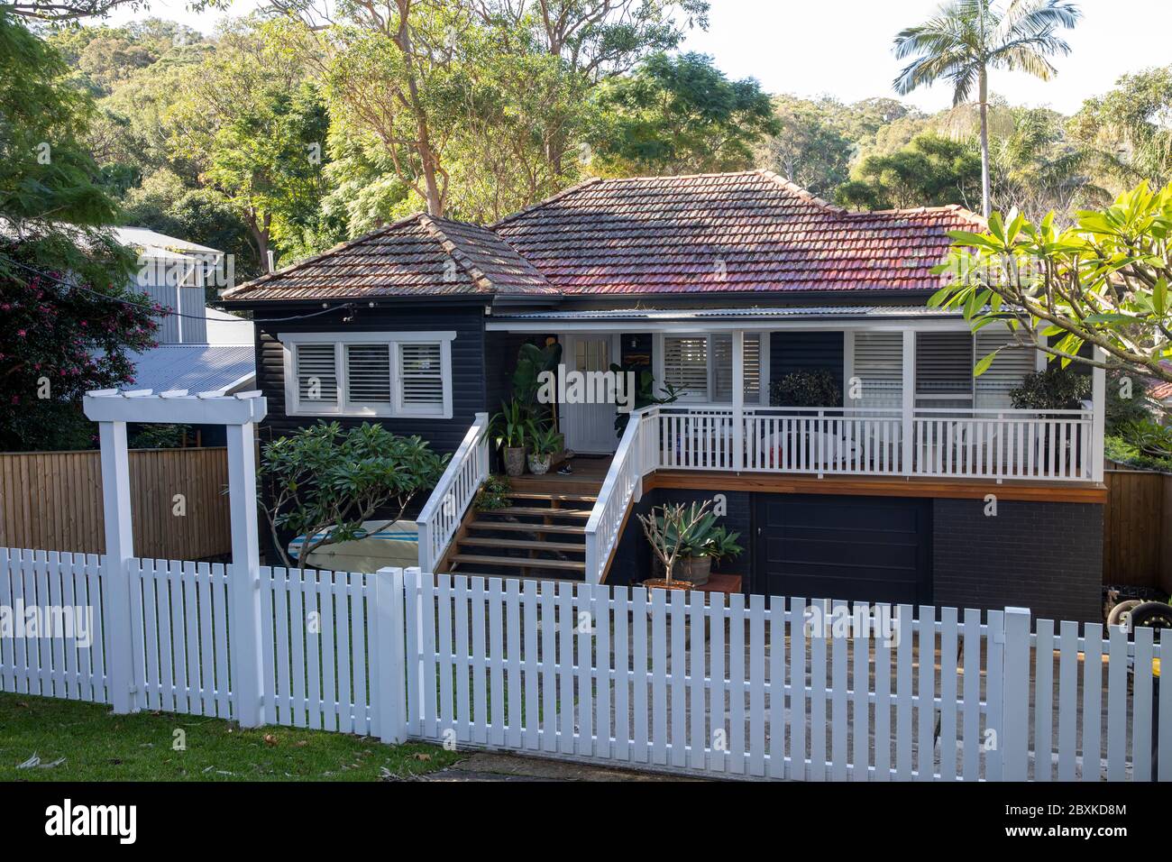 Australian home cottage house modernised single storey home in Avalon beach suburb of Sydney,NSW,Australia Stock Photo