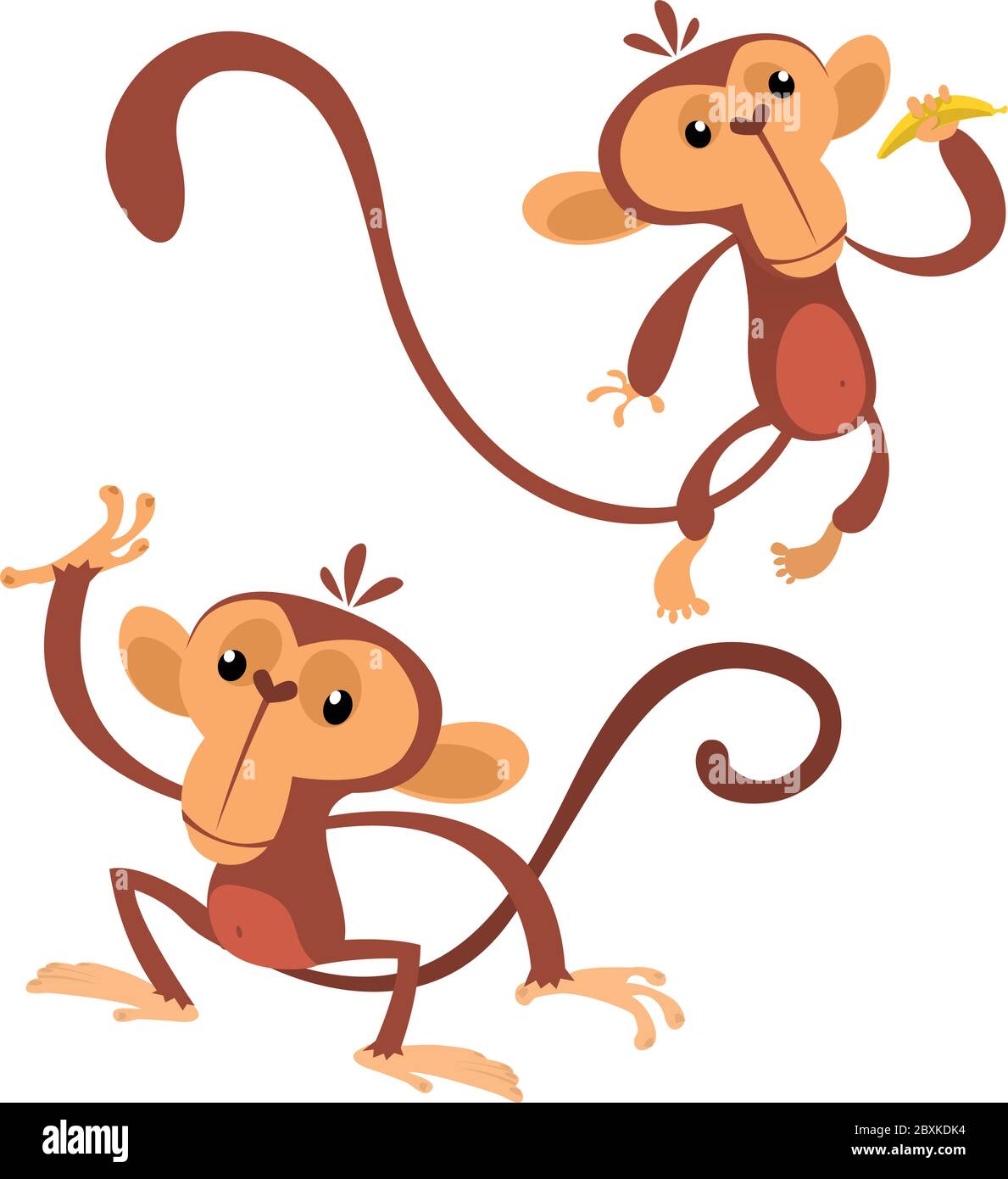 Cartoon monkey animals flat style. Vector dancing monkey set. Jungle  chimpanzee characters icolated on white. Zoo monkey mascot Stock Vector  Image & Art - Alamy