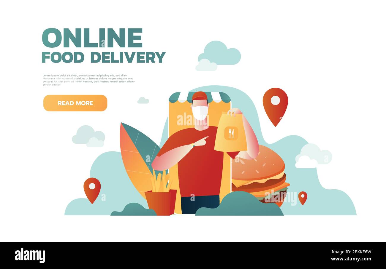Online Delivery food. Social Distancing, Keeping Distance for Decrease ...