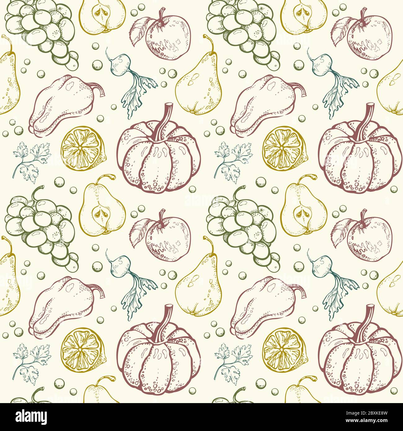 Vegetables and fruits seamless pattern Stock Vector Image & Art - Alamy