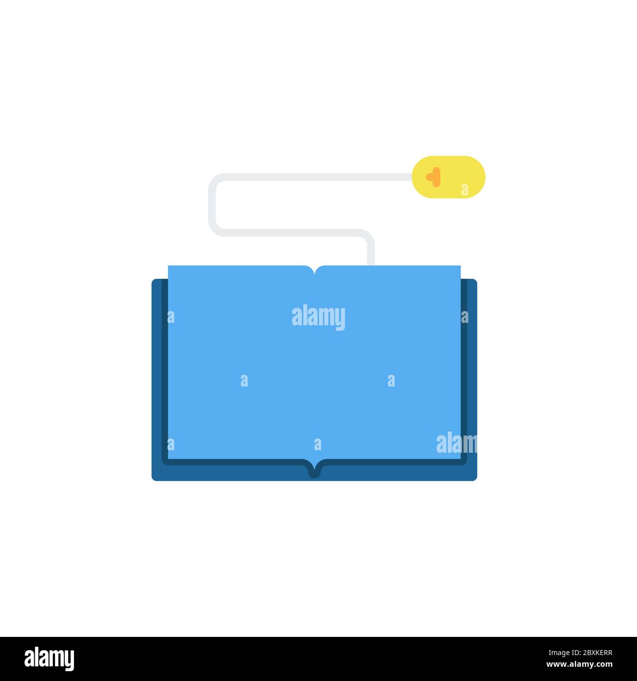 Book with computer mouse vector icon symbol isolated on white background Stock Vector