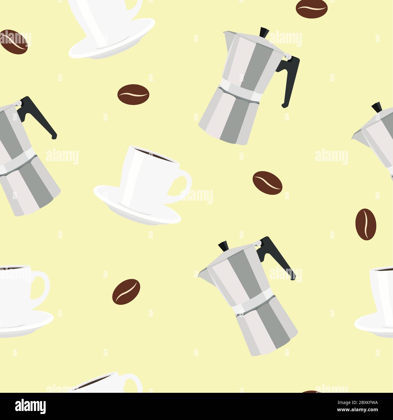Vector Illustration Coffee Pattern Seamless Pattern Background Stock Vector