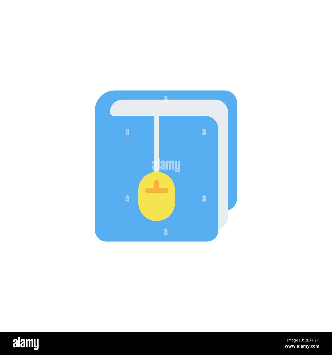 Book with computer mouse vector icon symbol isolated on white background Stock Vector