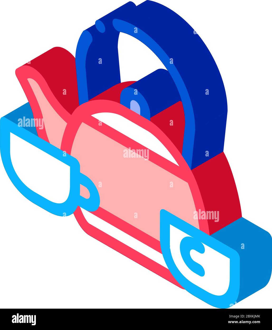 kettle and two cups isometric icon vector illustration Stock Vector