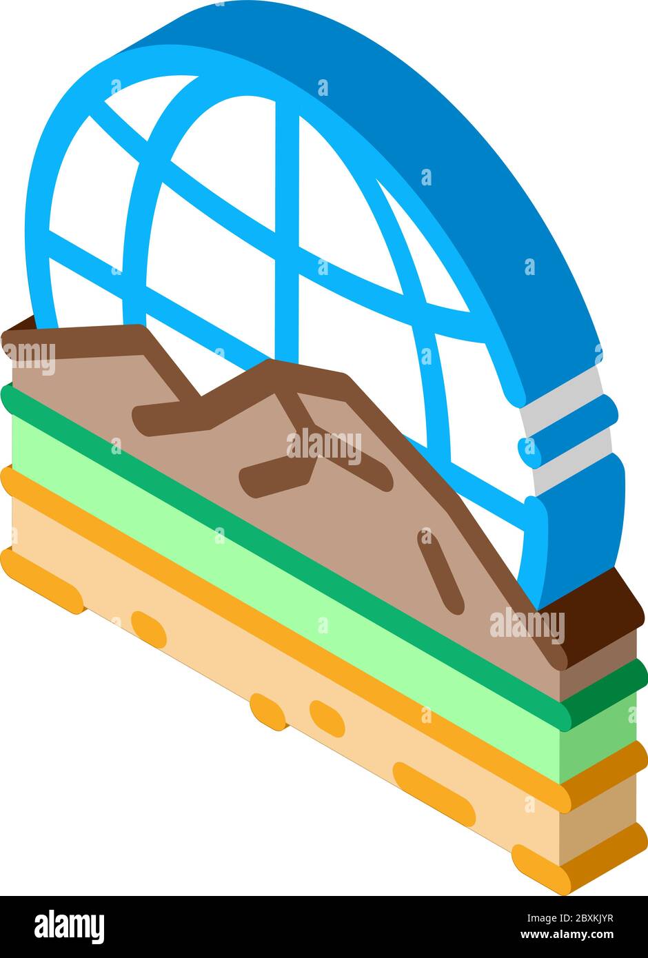 geomorphology science isometric icon vector illustration Stock Vector
