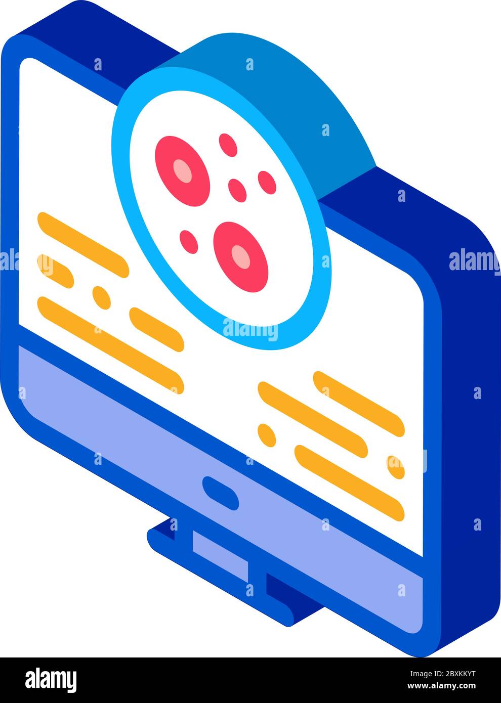 computer study of skin problems isometric icon vector illustration Stock Vector