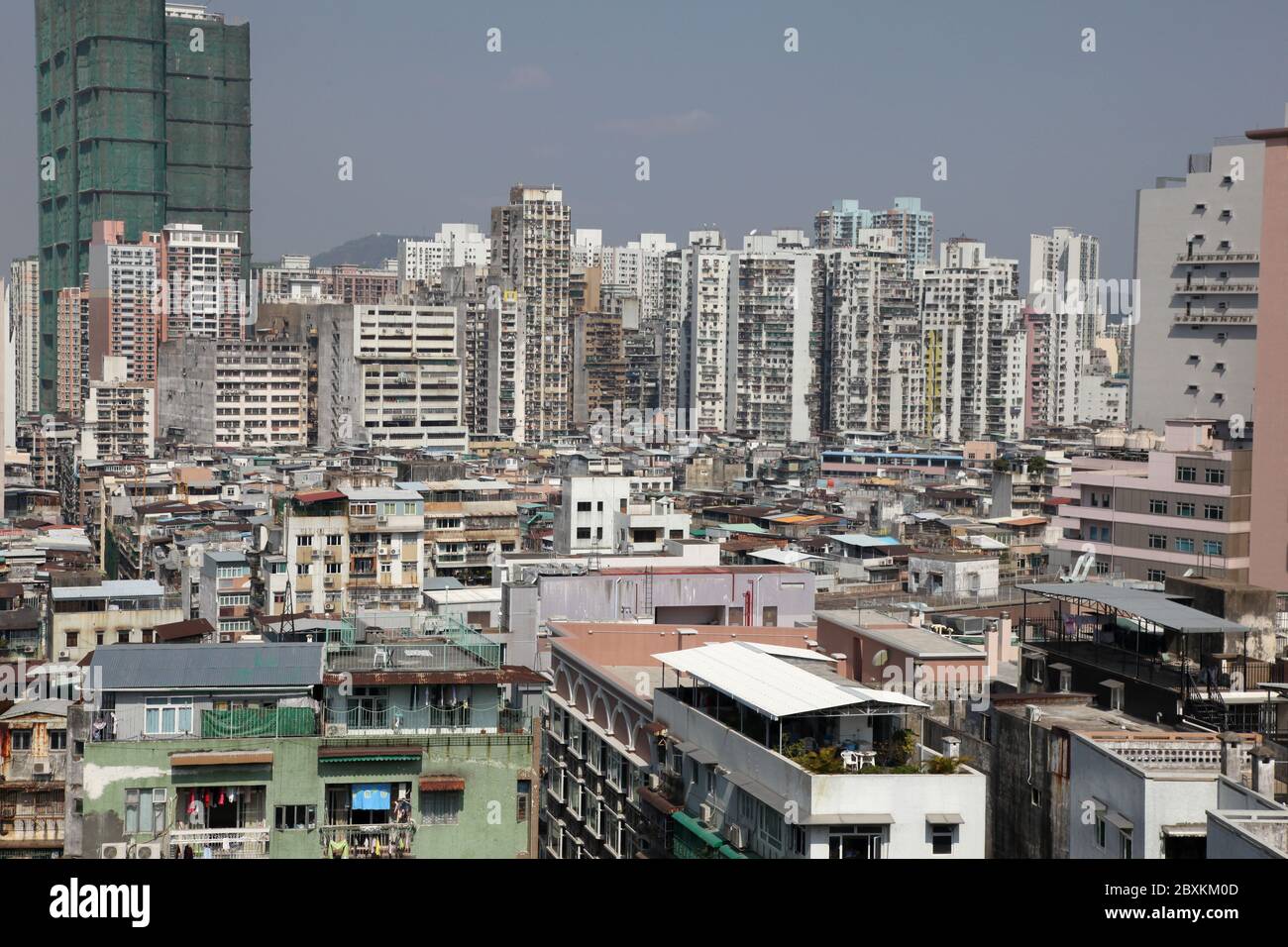 High density housing in Macau. - Taken from Fort Guia. Stock Photo