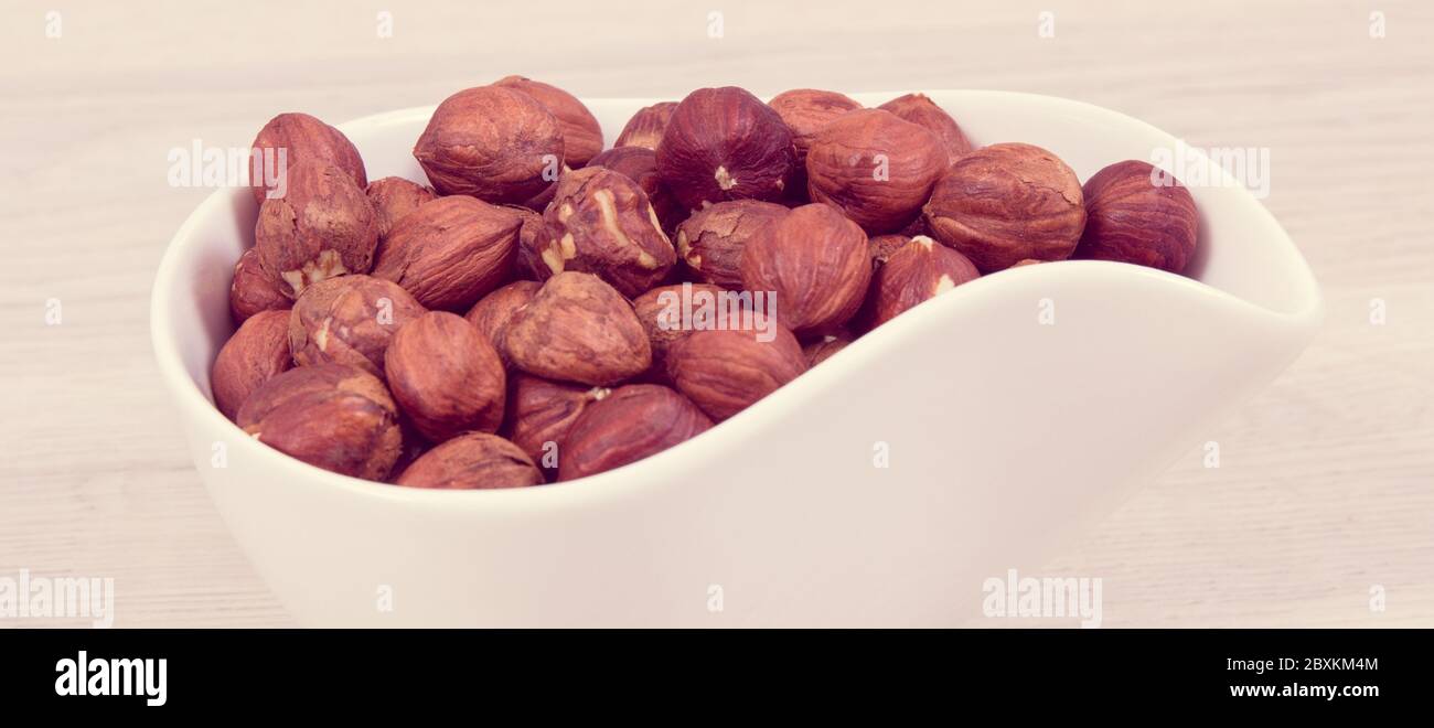 Healthy hazelnuts containing natural vitamin, minerals and acids