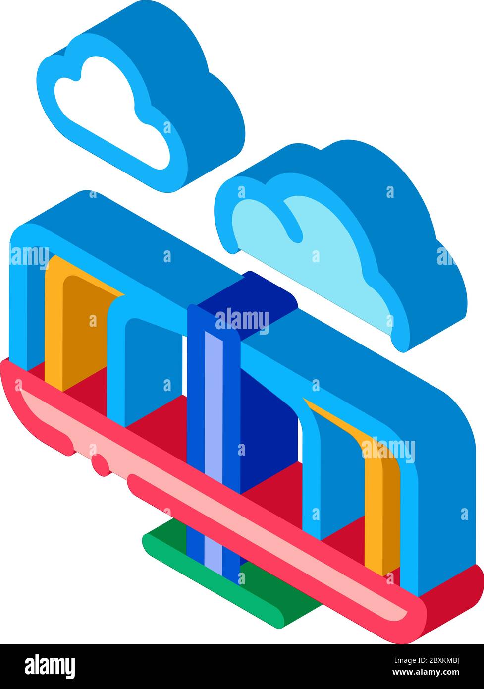 kids carousel isometric icon vector illustration Stock Vector Image ...