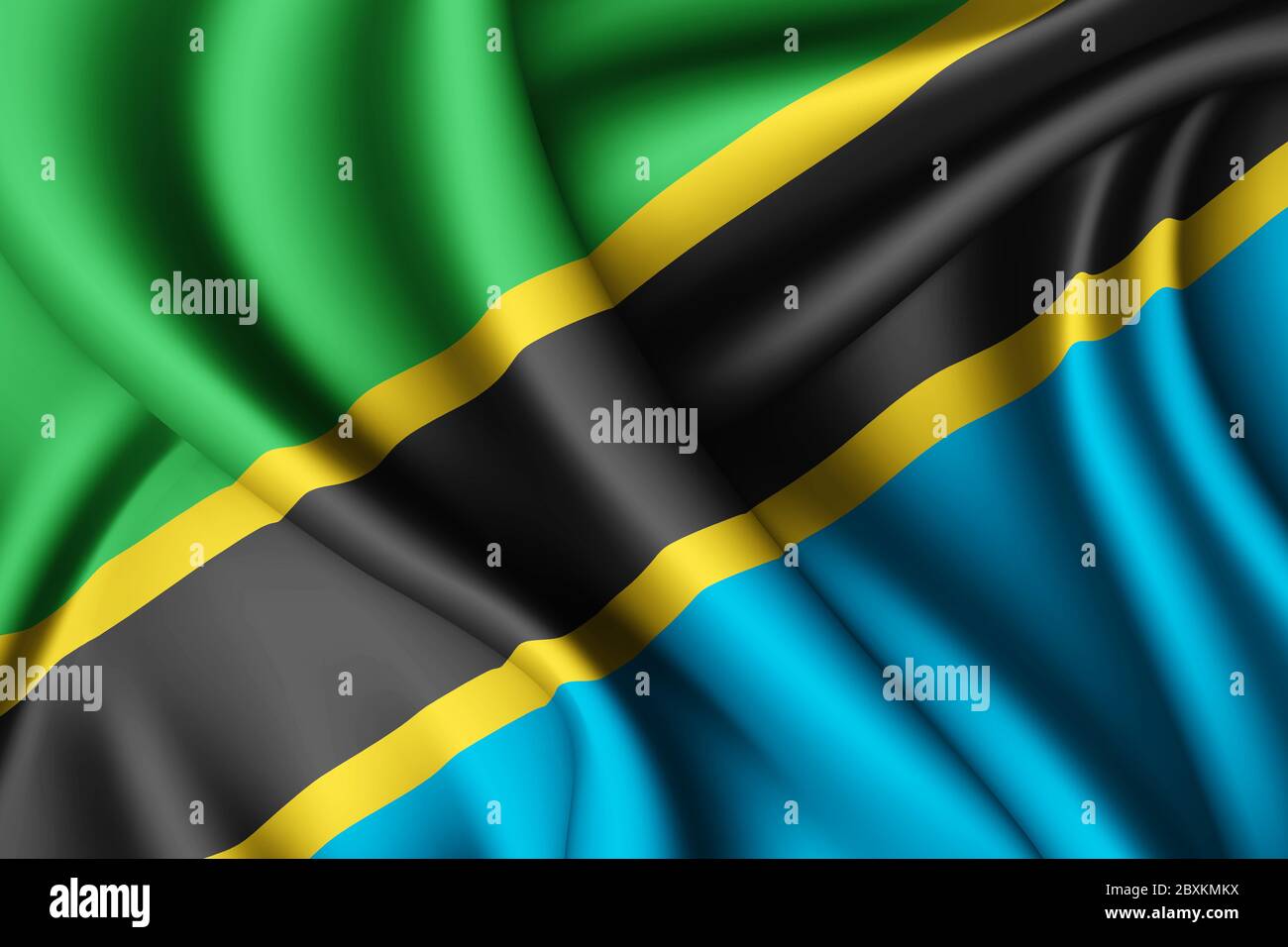 National flag of tanzania waving hi-res stock photography and images ...