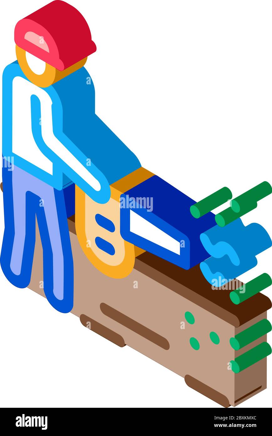 crop spraying isometric icon vector illustration Stock Vector
