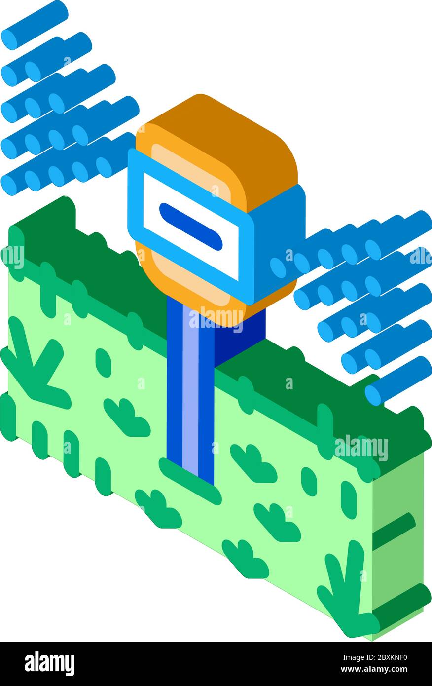 lawn sprayer isometric icon vector illustration Stock Vector