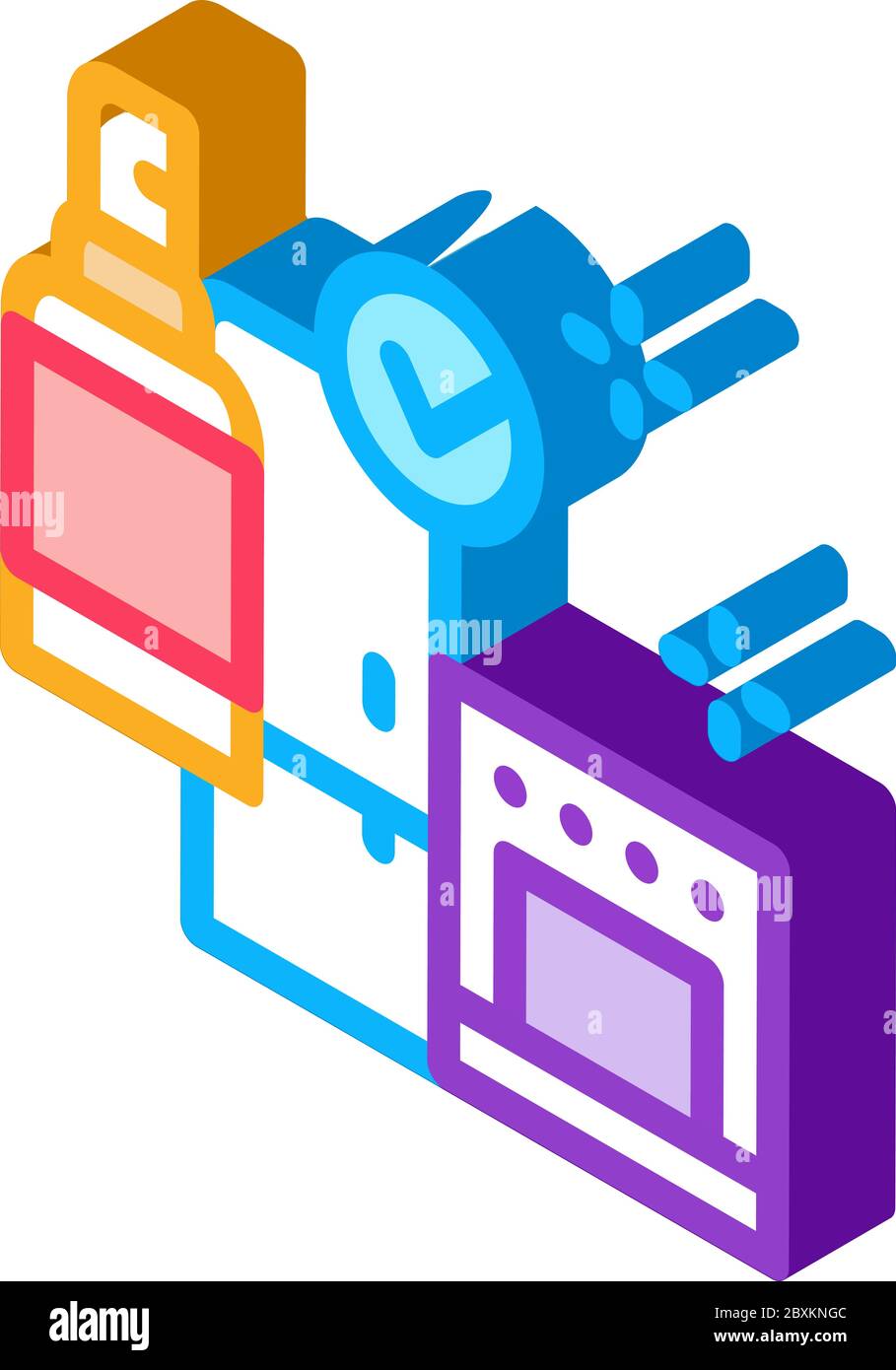 kitchen cleaning isometric icon vector illustration Stock Vector