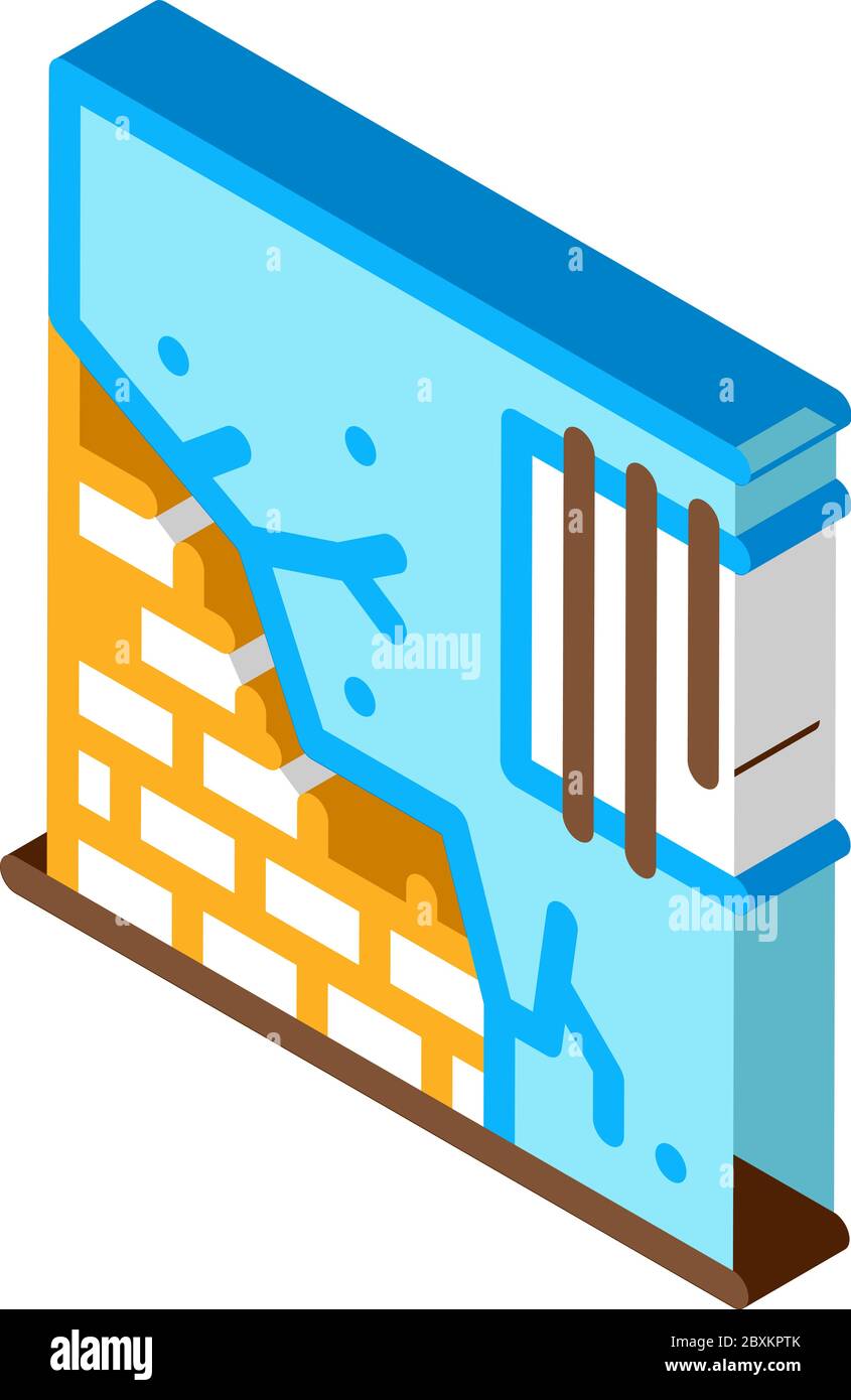 dropped foundation of house isometric icon vector illustration Stock ...