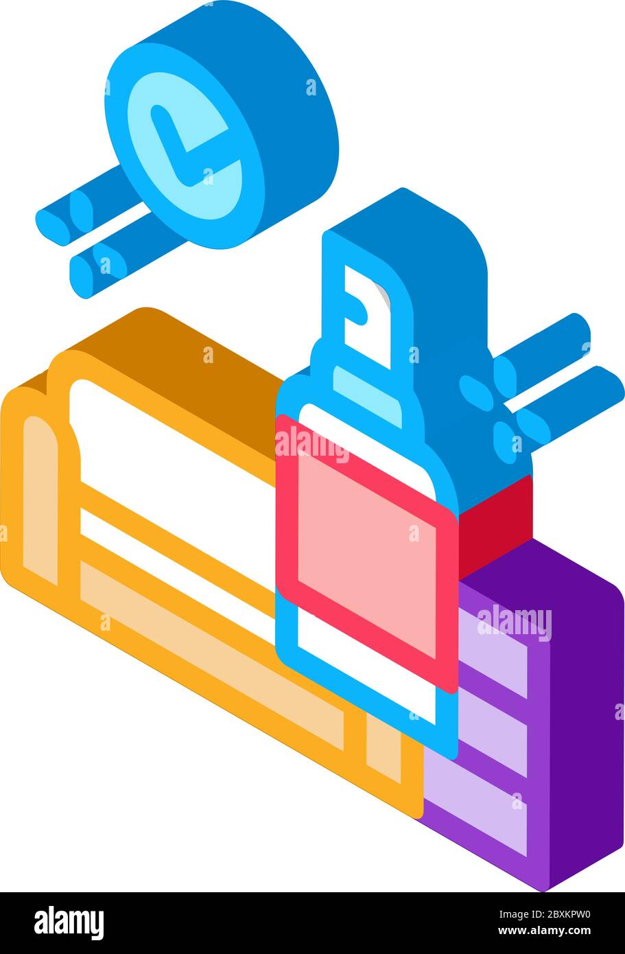 special cleaning of living room isometric icon vector illustration ...