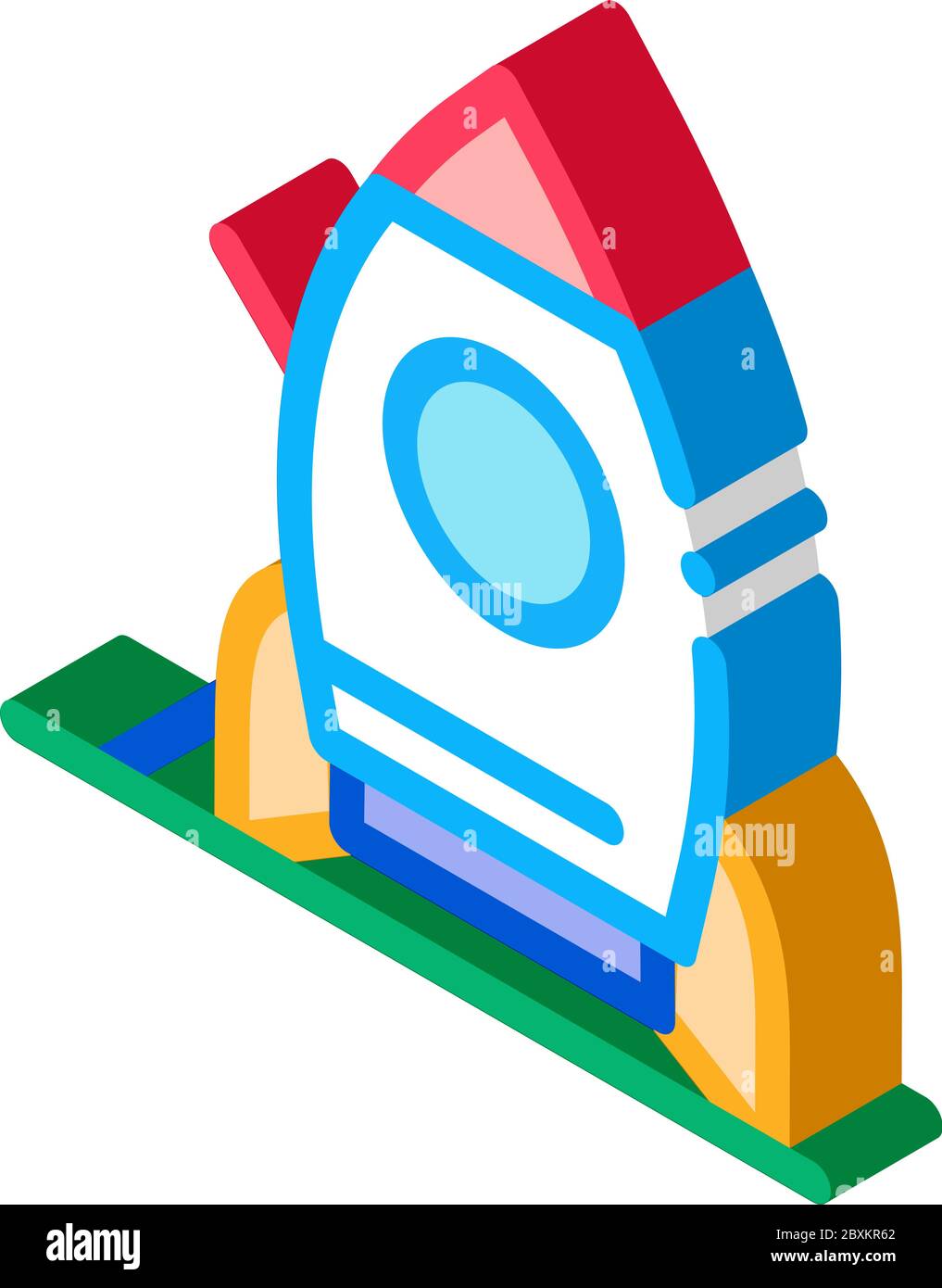 attraction rocket isometric icon vector illustration Stock Vector Image ...