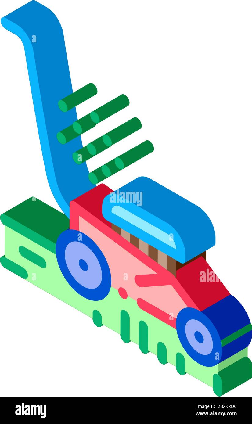 lawn mower machine isometric icon vector illustration Stock Vector ...