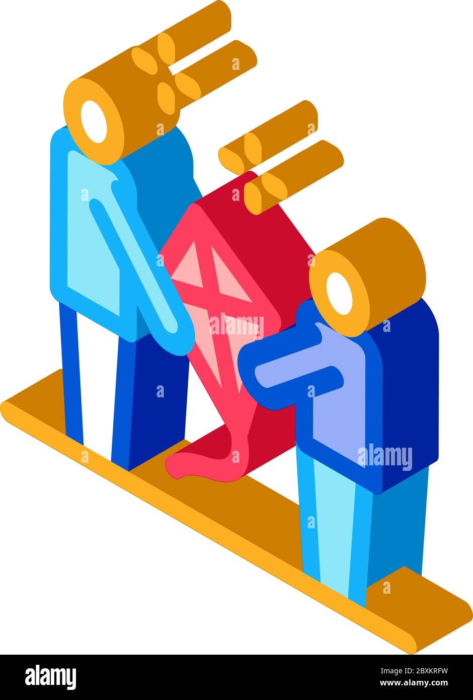 launch kite parent and child isometric icon vector illustration Stock ...