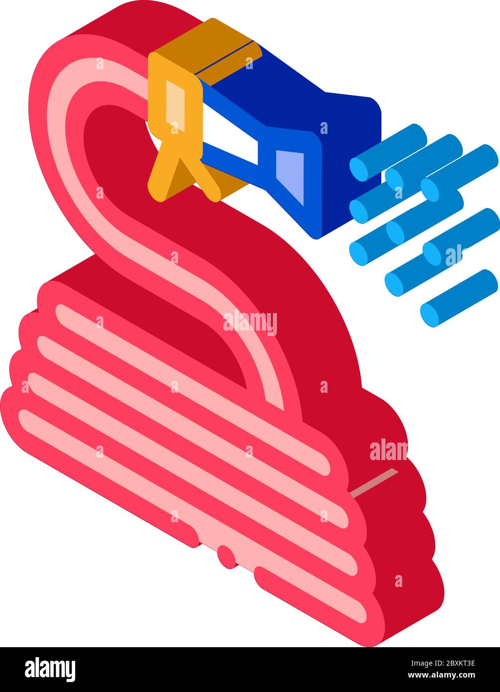 rolled hose for irrigation isometric icon vector illustration Stock Vector