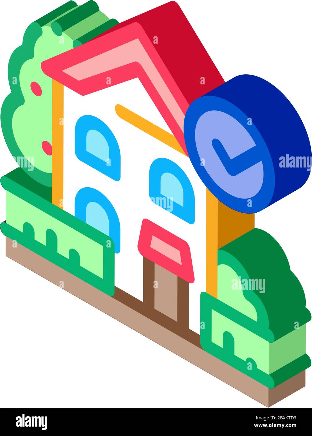 ecologically clean territory isometric icon vector illustration Stock Vector