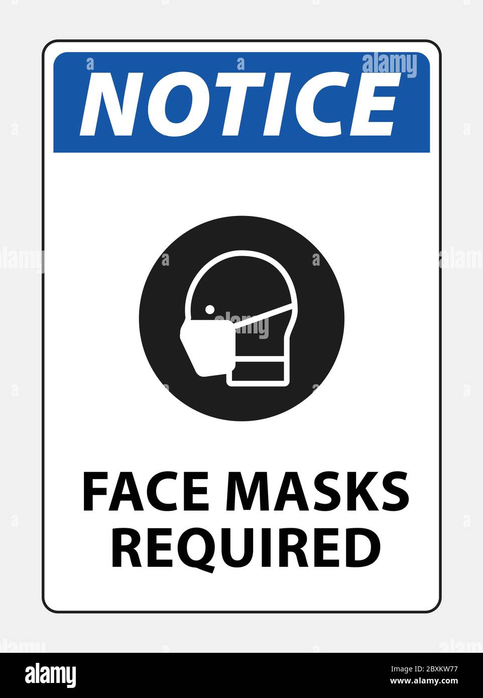 notice face masks required sign vector Stock Vector Image & Art Alamy