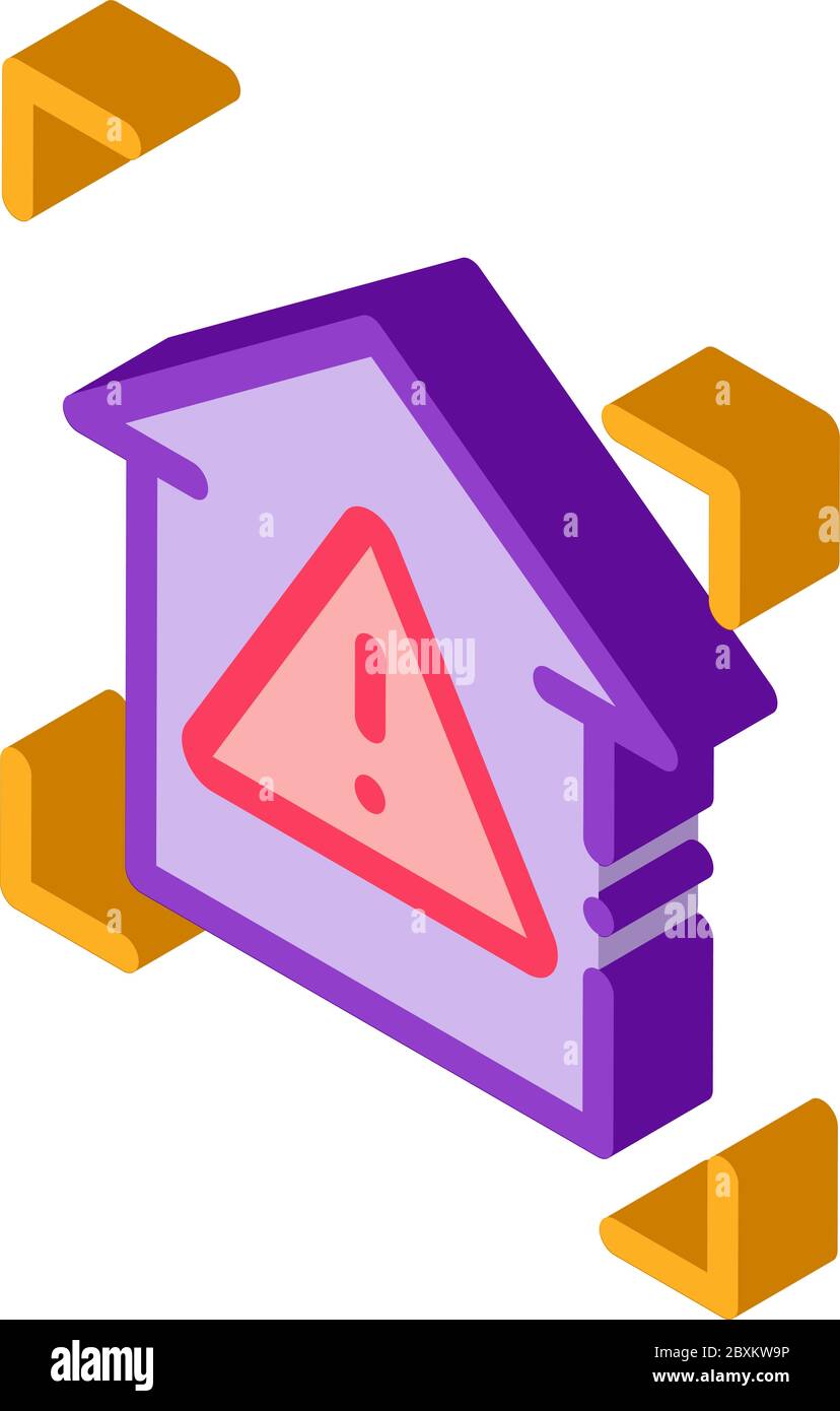 unsafe home detection isometric icon vector illustration Stock Vector ...