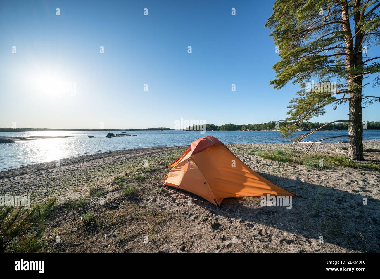 Camping at Sandö island, Porvoo, Finland Stock Photo