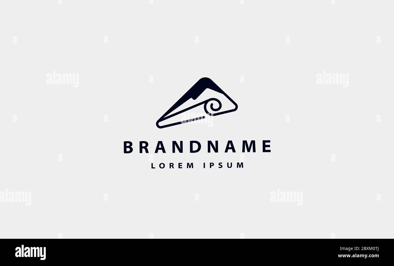 Mountain and Paper simple logo vector design  Stock Vector