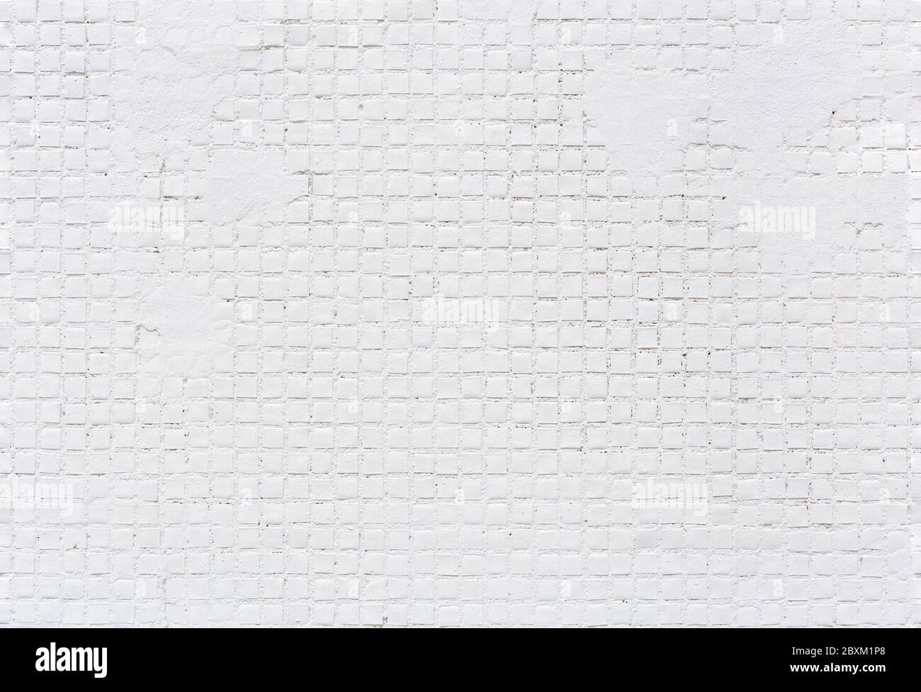 seamless texture and pattern of painted white soviet square outdoor house tiles Stock Photo