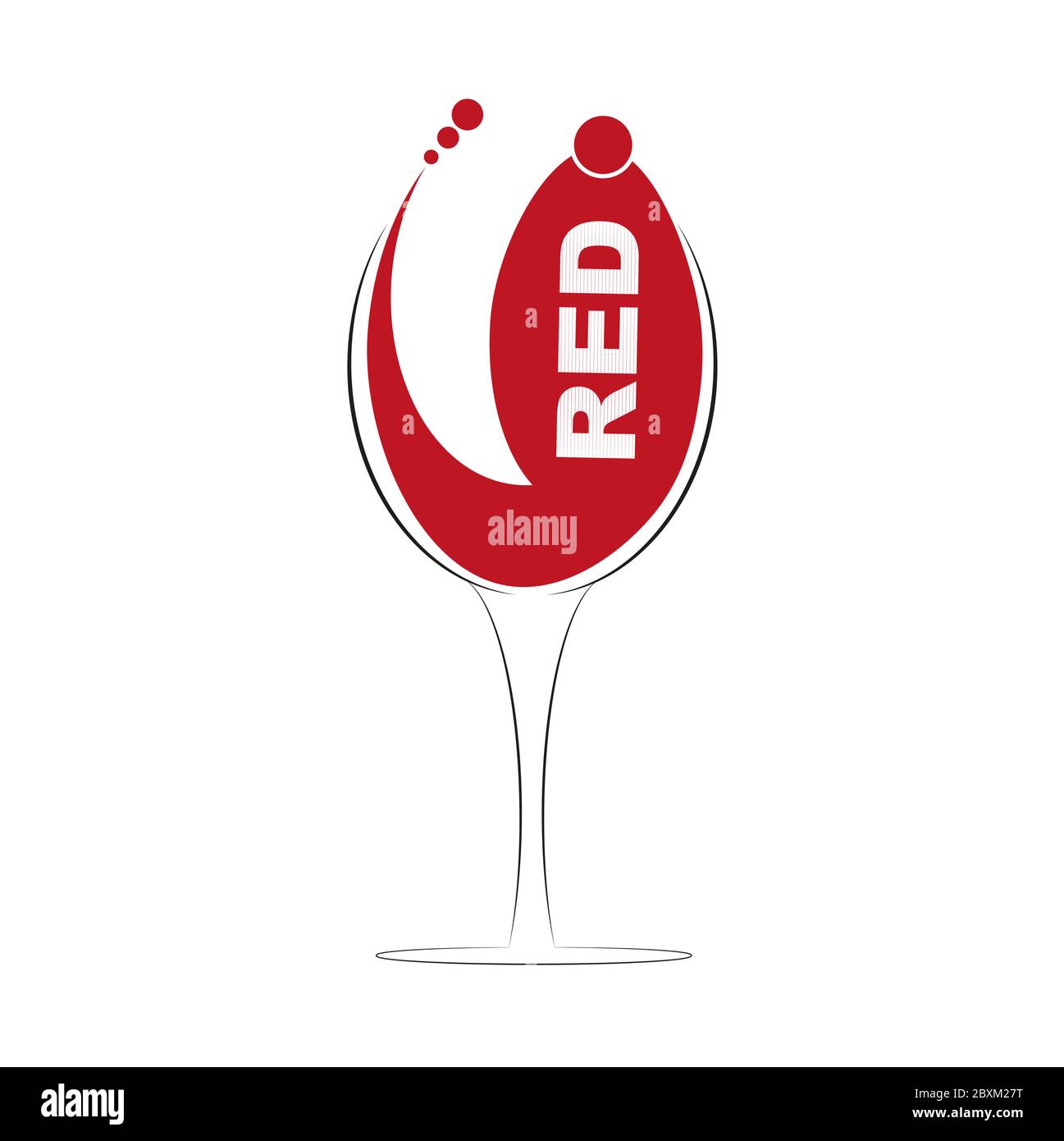 Red Wine Glass vector with splash and drips Stock Vector