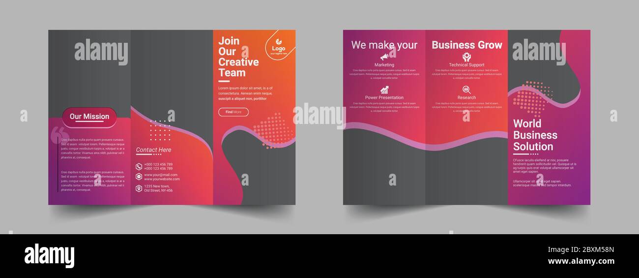 With Gradient Brochure.pdf Creative Gradient Trifold Brochure Design Stock Vector Image & Art - Alamy