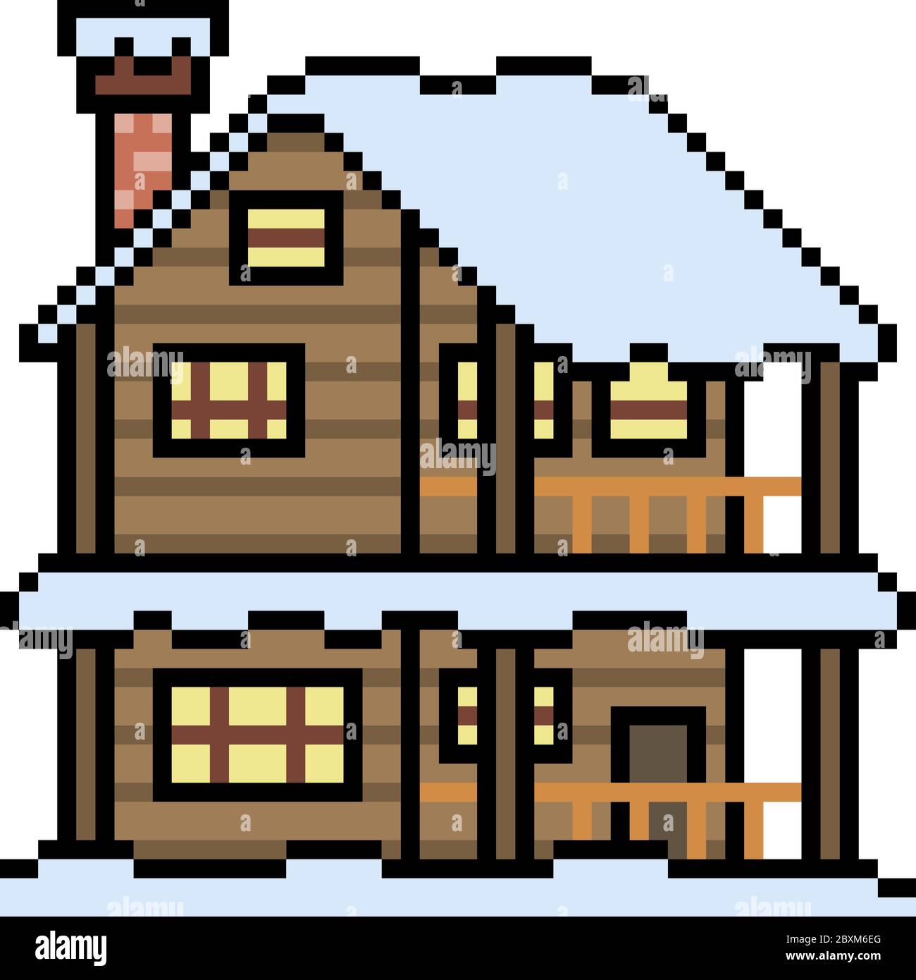 Деревянный домик пиксель арт