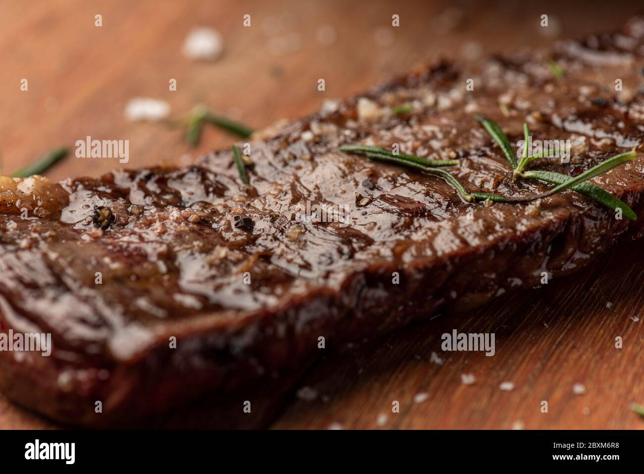 entranha cut steak meat grilled with rosemary and salt Stock Photo - Alamy