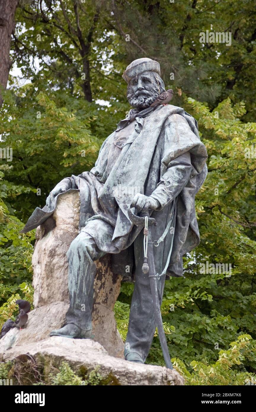 Monument to the Italian revolutionary and military hero Giuseppe Garibaldi (1807 - 1882). Giardini, Venice, Italy. Stock Photo