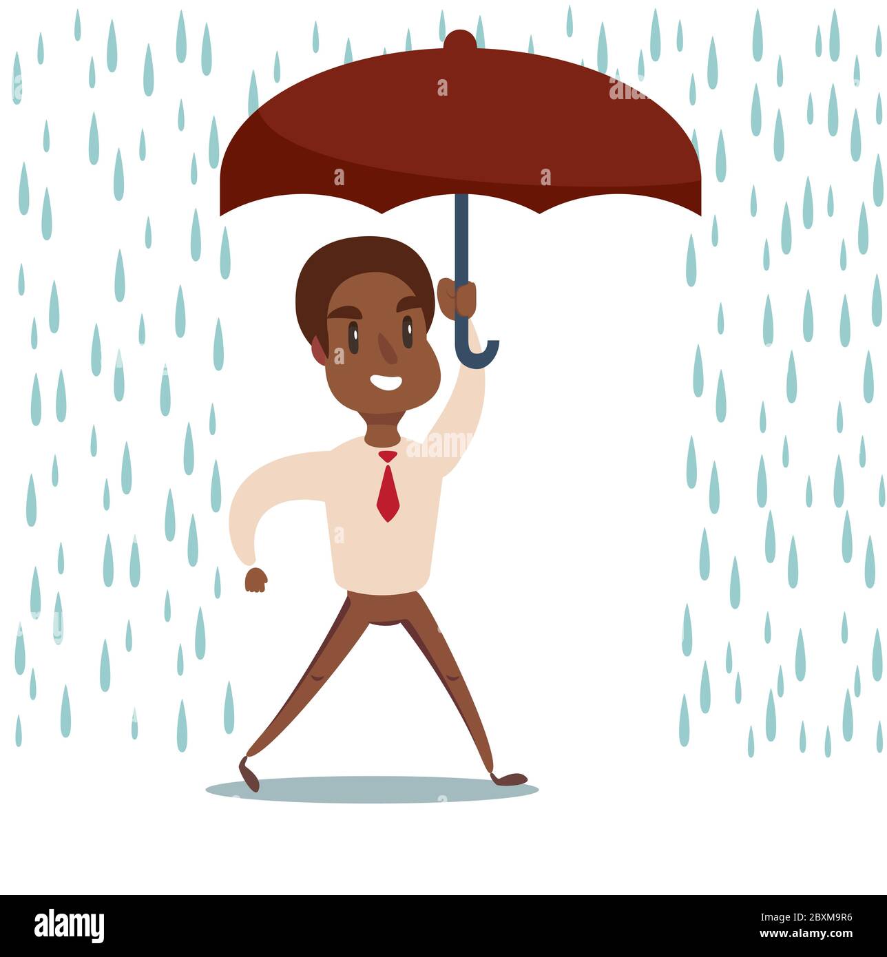 black african american businessman with umbrella in the rain Stock ...