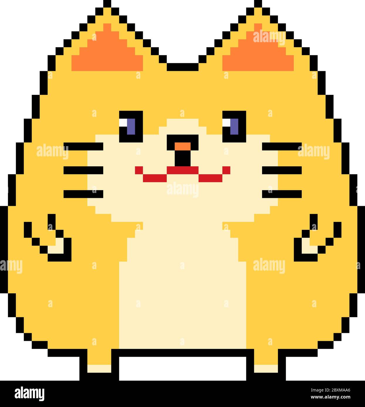 vector pixel art fat cat isolated Stock Vector Image & Art - Alamy