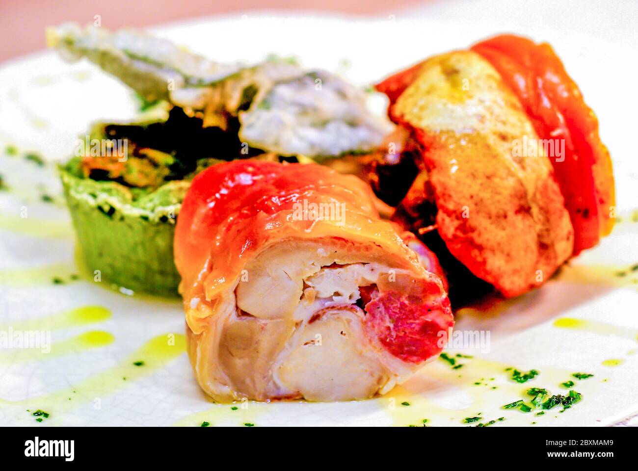pork tenderloin and sausage in crust baked in the oven, crispy and
